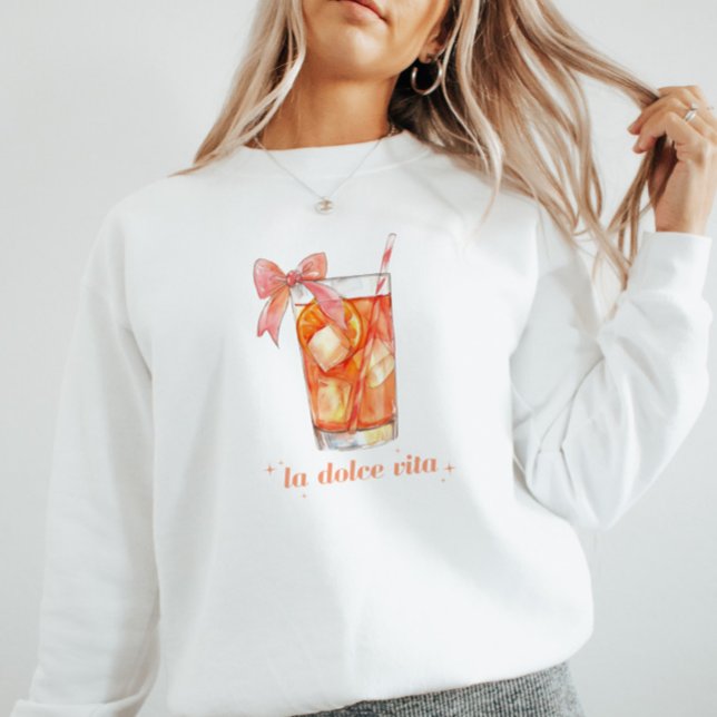 Sweatshirt Cocktail Coquette Aperol Spritz 'La Dolce Vita' (Créateur téléchargé)