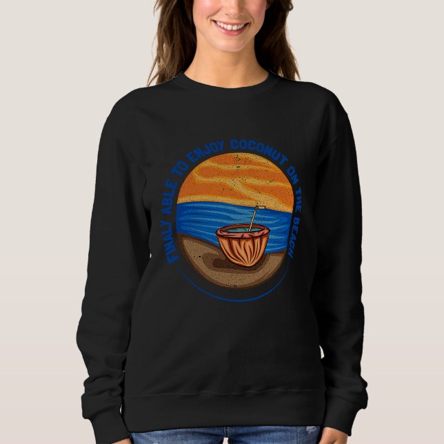 Sweatshirt Coconut On The Summer Beach Vintage Sunset (Devant)