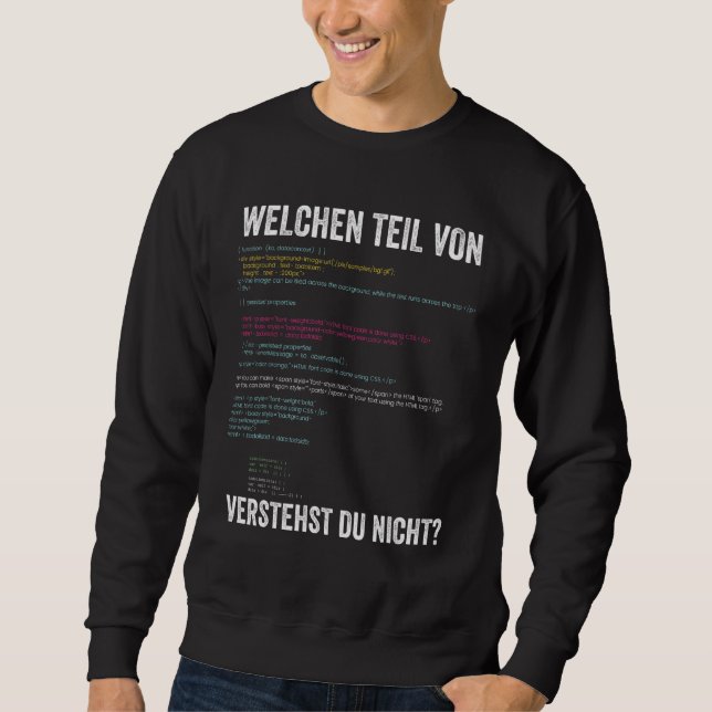 Sweatshirt Codage du langage de programmation Html du program (Devant)