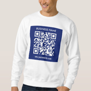 Sweatshirt Code QR (généré instantanément) modifiable Bleu