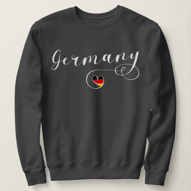 Sweatshirt Coeur Allemagne, drapeau allemand (Design devant)
