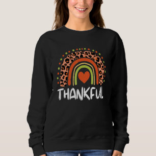 Sweatshirt Cœur arc-en-ciel de léopard reconnaissant Boho Tha