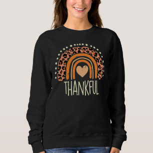 Sweatshirt Cœur arc-en-ciel de léopard reconnaissant Boho Tha