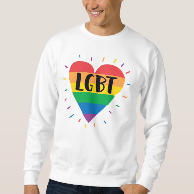 Sweatshirt Coeur arc-en-ciel LGBT (Devant)