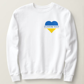 Sweatshirt Coeur bleu et jaune. Texte personnalisé. Personnal