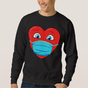 Sweatshirt Coeur dans le visage Masque drôle Hommes femmes ga