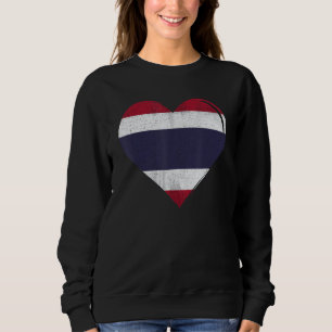 Sweatshirt Cœur de drapeau vintage Thaïlande pour Thaï