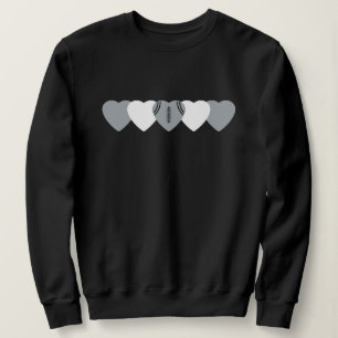 Sweatshirt Cœur de football blanc et argent foncé