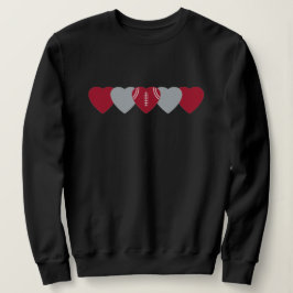 Sweatshirt Cœur de football blanc et rouge foncé