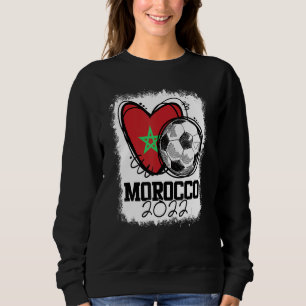 Sweatshirt Cœur de football Drapeau du Maroc Football marocai