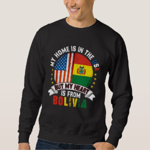 Sweatshirt Cœur de patriote américano-bolivien est du drapeau