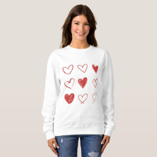 Sweatshirt Coeur Dessiné à la Main