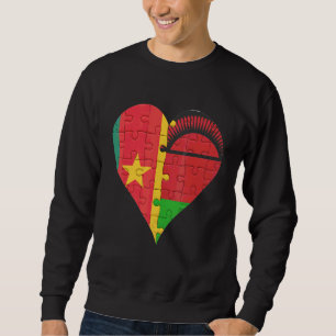 Sweatshirt Coeur du drapeau camerounais du Malawi