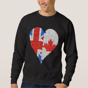 Sweatshirt Coeur du drapeau canadien britannique 1