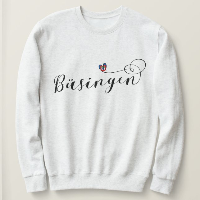 Sweatshirt Coeur du drapeau de Büsingen, Büsingen am Hochrhei (Design devant)