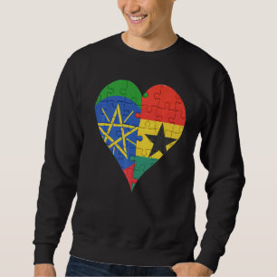 Sweatshirt Coeur du drapeau éthiopien ghanéen