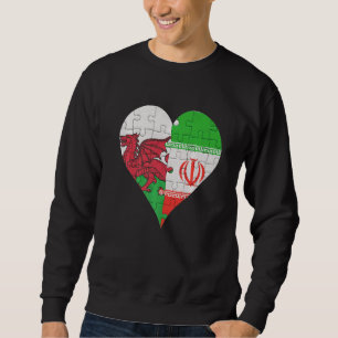 Sweatshirt Coeur du drapeau gallois iranien