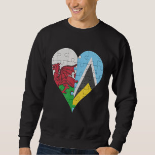 Sweatshirt Coeur du drapeau gallois St Lucian