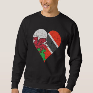 Sweatshirt Coeur Du Drapeau Gallois Trinidadien Et Tobagoan