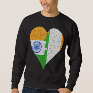 Sweatshirt Coeur du drapeau irlandais indien