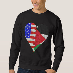 Sweatshirt Coeur du drapeau palestinien américain