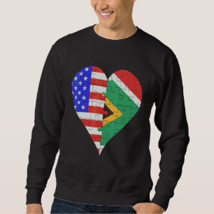 Sweatshirt Coeur du drapeau sud-africain américain