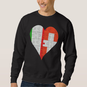 Sweatshirt Coeur du drapeau suisse italien
