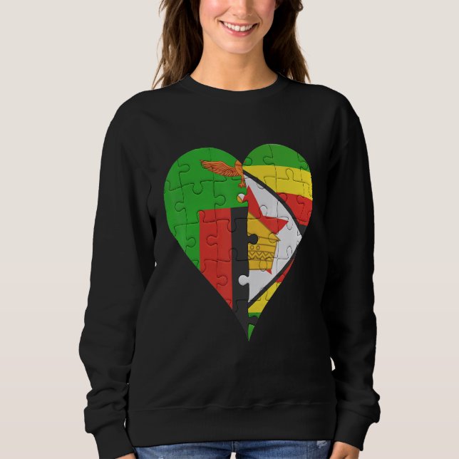 Sweatshirt Coeur du drapeau zambien (Devant)
