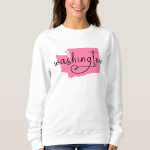 Sweatshirt Cœur écriture manuscrite Washington en rose