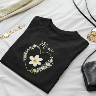 Sweatshirt Coeur Fleur Rétro, Visage heureux, espagnol Mami, 
