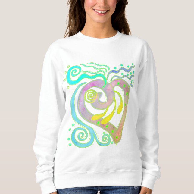 Sweatshirt Coeur fou Art Abstrait à porter (Devant)
