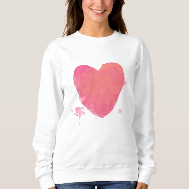 Sweatshirt Coeur rose mou (Devant)