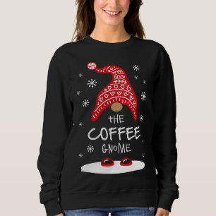 Sweatshirt Coffee Gnome Correspondant Famille Costume de Noël