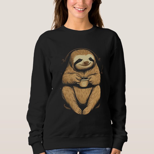 Sweatshirt Coffee No Coffee No Life Sloth Coffee (Devant)
