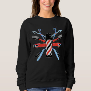 Sweatshirt Coiffeur Coupe de cheveux Poteau de salon de coiff