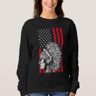 Sweatshirt Coiffure American Pride Usa Drapeau Indiens A