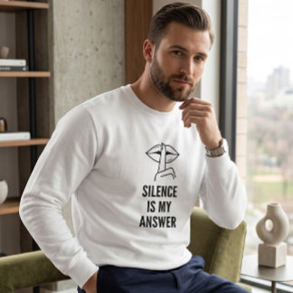 Sweatshirt Col Crew Graphique Stoïcisme Focus Silence Est Ma
