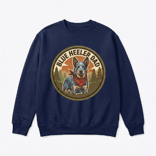 Sweatshirt Col Crewneck Blue Heeler Papa Cadeau pour Papa C