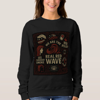 Sweatshirt Col de l'équipe de collage Red Wave