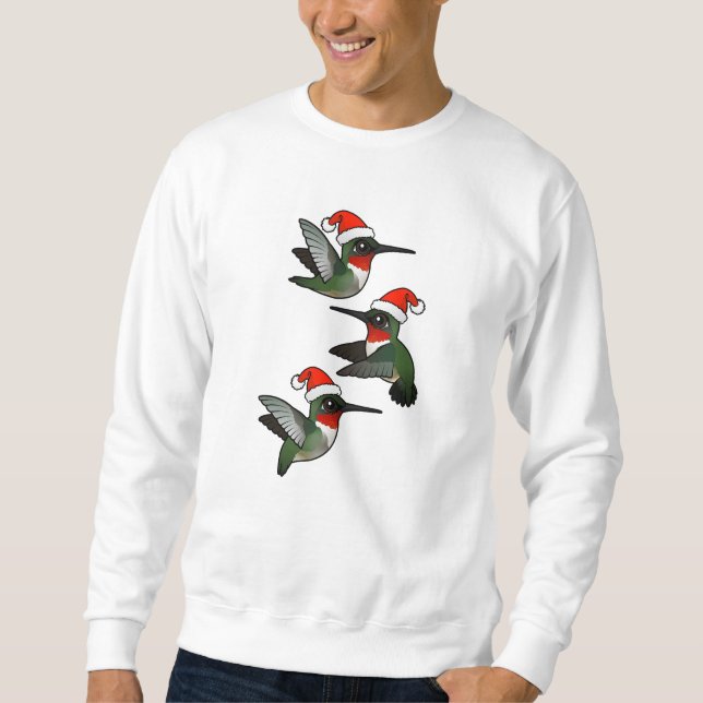 Sweatshirt Colibri à gorge rubis de Noël (Devant)