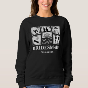 Sweatshirt Collage de timbre de femme de chambre personnalisé