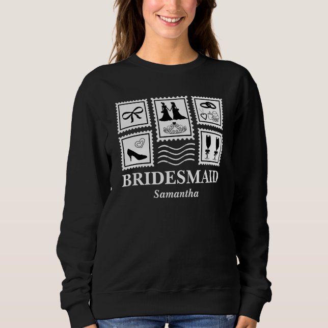 Sweatshirt Collage de timbre de femme de chambre personnalisé (Devant)