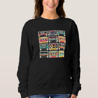 Sweatshirt Collection de cassettes mixtes musicales 80s 90s  
