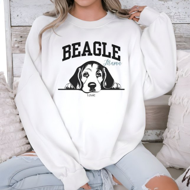 Sweatshirt College Varsity Style Beagle de script Mama Amoure (Créateur téléchargé)