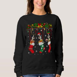 Sweatshirt Collie Frontière Dans Le Sock Xmas Reindeer Chien