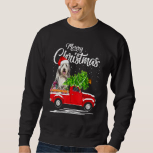 Sweatshirt Collie roulée Roue Camion rouge Pyjama de Noël
