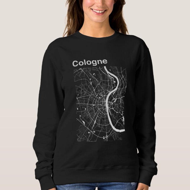Sweatshirt Cologne Germany Classic City Map Graphic (Devant)