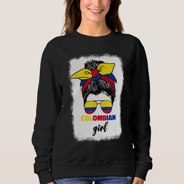 Sweatshirt Colombiana Colombia Flag Cute Colombian Girl For W (Devant)