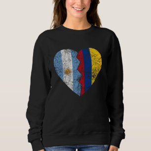 Sweatshirt Colombien Argentine Drapeau Coeur Argentine Colomb
