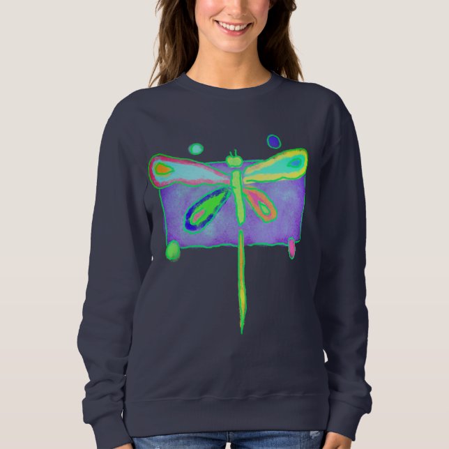 Sweatshirt Colorée Abstraite libellule Art portable (Devant)